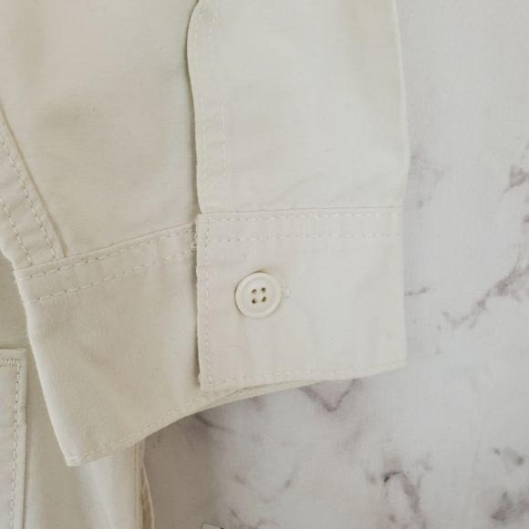 LEVI'S Utility Jumpsuit Cream Long Sleeves Collar - Picture 12 of 14